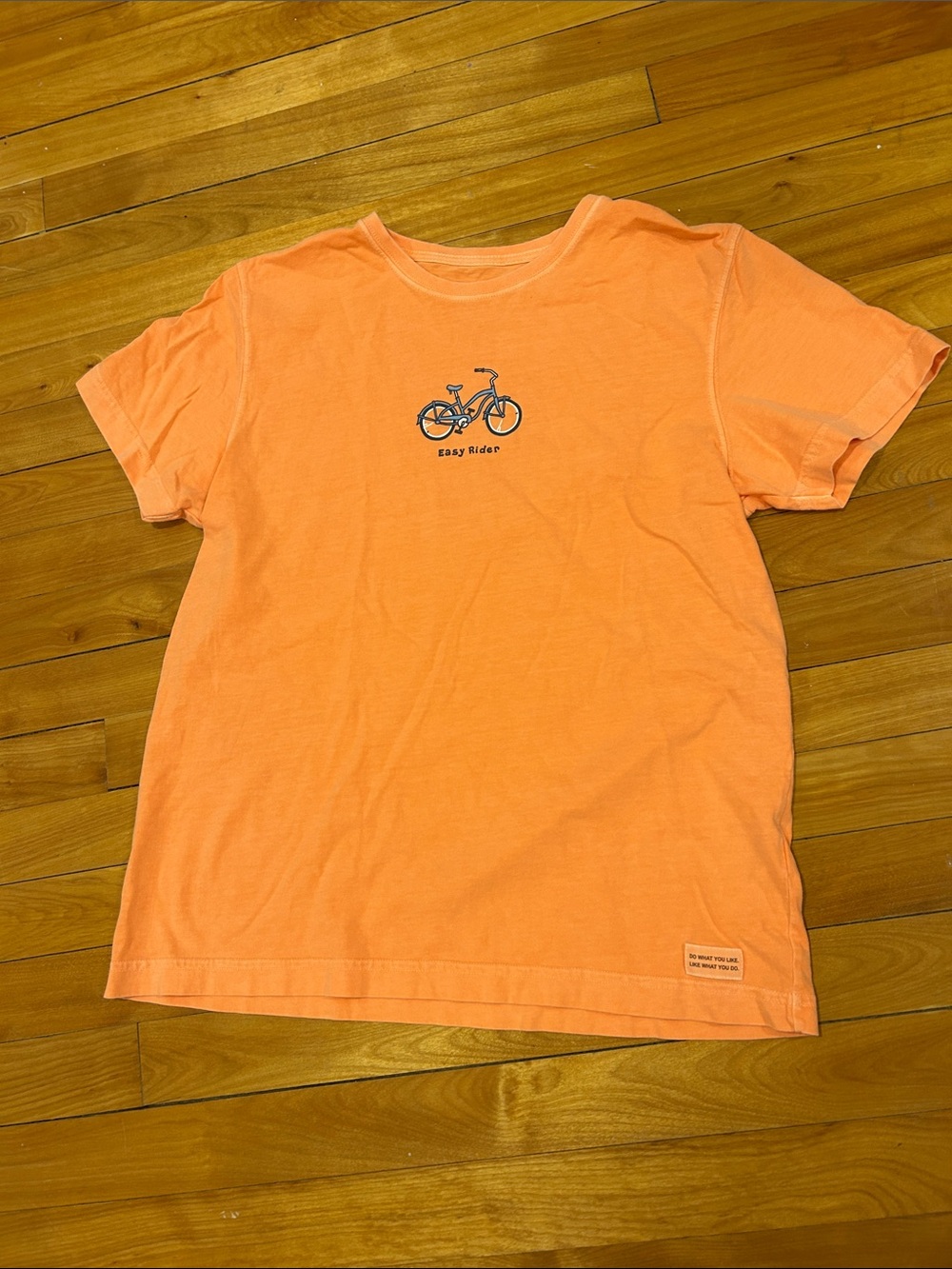 Life Is Good Orange Easy Rider Bike Graphic Tee